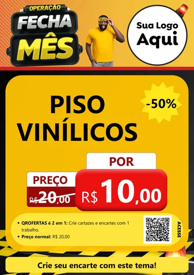 Modelo de Cartaz para Cartaz A4 Vertical com o tema Operação Fecha Mês para Material para Construção