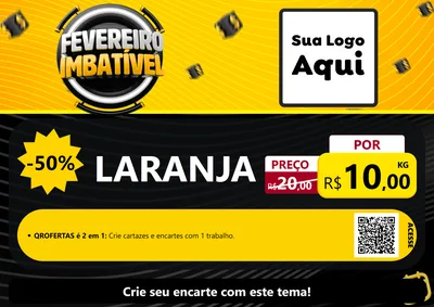 Modelo de Cartaz para Cartaz A4 Horizontal com o tema Fevereiro Imbatível para Hortifrúti