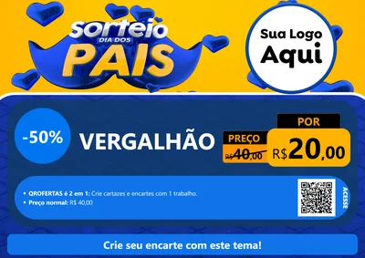 Modelo de Cartaz para Cartaz A4 Horizontal com o tema Sorteio Dia dos Pais para Ferragens