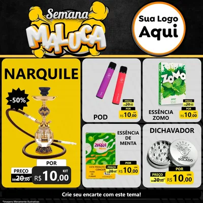 Modelo de Rede Social para Feed Facebook com o tema Semana Maluca para Tabacaria
