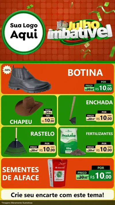 Modelo de TV para TV Vertical com o tema Julho Imbatível para Agropecuária