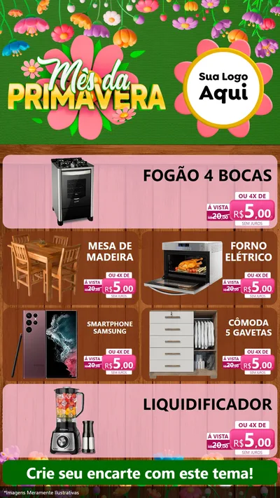 Modelo de TV para TV Vertical com o tema Mês da Primavera para Móveis e Eletro