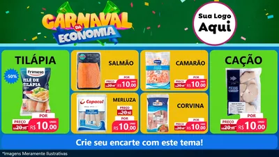 Modelo de TV para TV Horizontal com o tema Carnaval da Economia para Peixaria