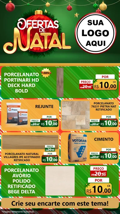 Modelo de TV para TV Vertical com o tema Ofertas de Natal para Pisos e revestimentos