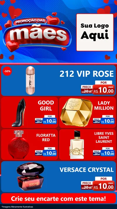 Modelo de TV para TV Vertical com o tema Promoção das Mães para Perfumes