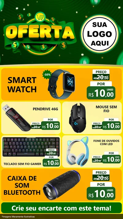 Modelo de TV para TV Vertical com o tema Oferta para Informática