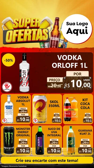Modelo de Rede Social para Stories com o tema Super Ofertas para Distribuidora de bebidas