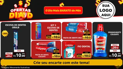 Modelo de TV para TV Horizontal com o tema Ofertas Dia D para Higiene Pessoal