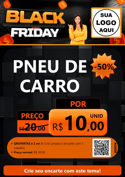 Modelo de Cartaz para Cartaz A4 Vertical com o tema Black Friday para Auto peças