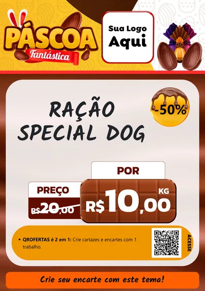 Modelo de Cartaz para Cartaz A4 Vertical com o tema Páscoa Fantástica para Pet Shop