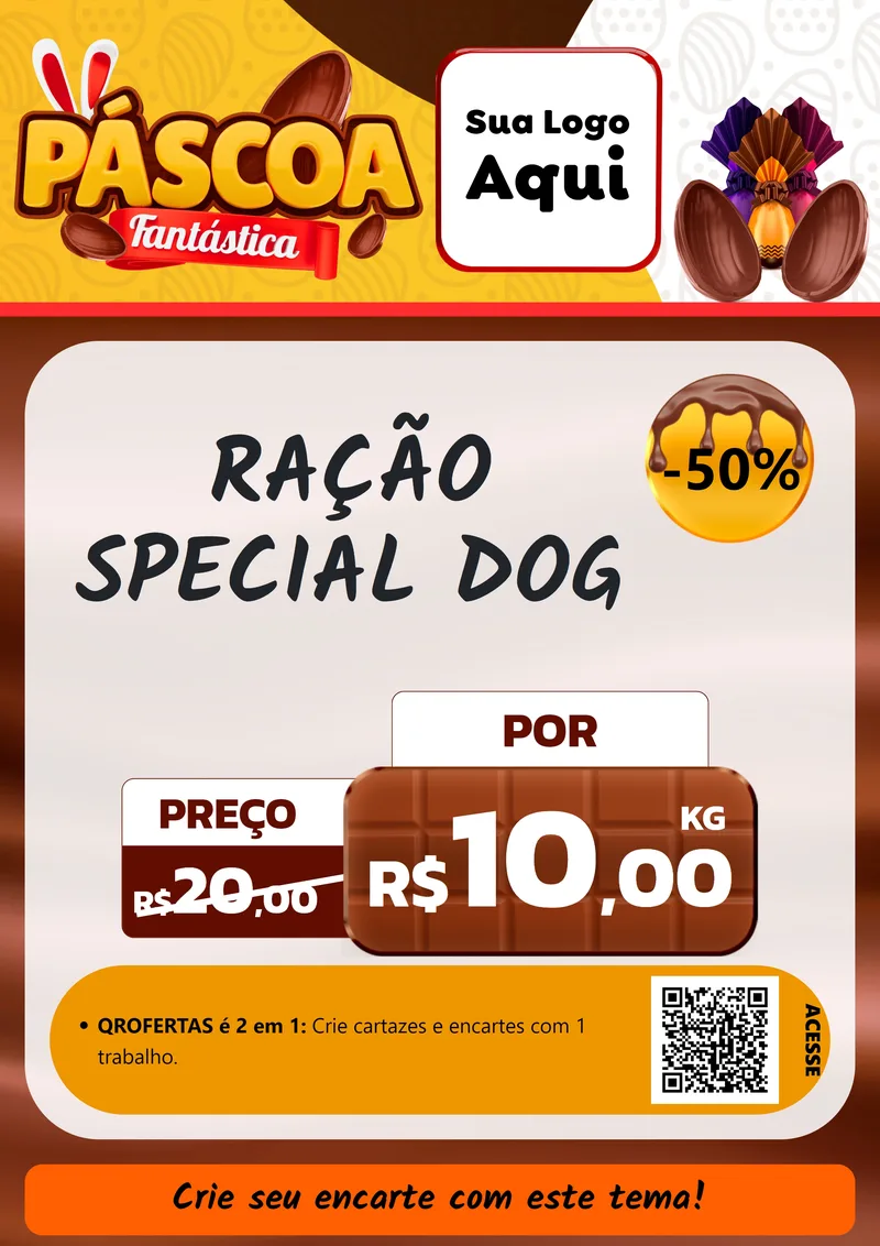 Modelo de Cartaz para Cartaz A4 Vertical com o tema Páscoa Fantástica para Pet Shop