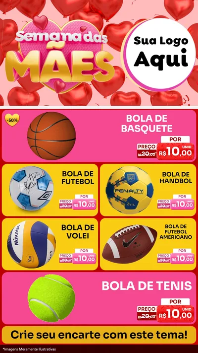Modelo de TV para TV Vertical com o tema Semana Das Mães para Artigos Esportivos