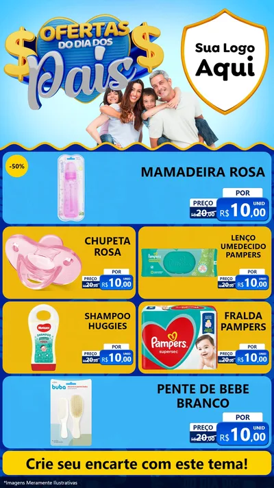 Modelo de TV para TV Vertical com o tema Ofertas do Dia dos Pais para Bebês