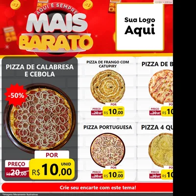 Modelo de Rede Social para Feed Facebook com o tema Mais Barato para Pizzaria