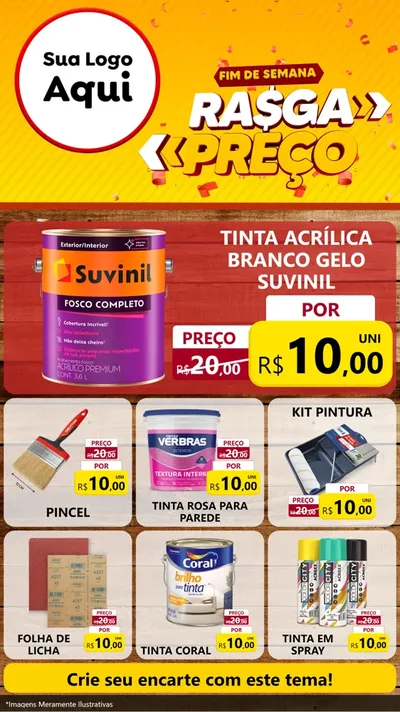 Modelo de Rede Social para Stories com o tema Fim de Semana Rasga Preços para Tintas e Ferramentas
