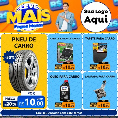 Modelo de Rede Social para Feed Facebook com o tema Leve Mais, Pague Menos para Auto peças