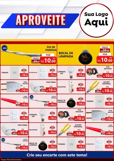 Modelo de Encarte para Encarte A4 Vertical com o tema Aproveite para Materiais Elétricos