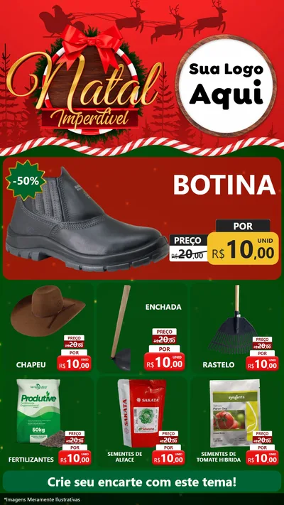 Modelo de Rede Social para Stories com o tema Natal Imperdível para Agropecuária