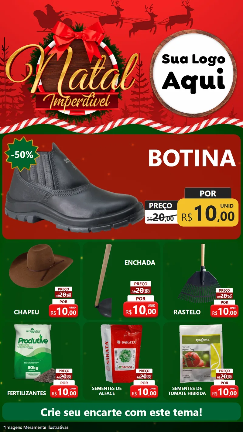 Modelo de Rede Social para Stories com o tema Natal Imperdível para Agropecuária
