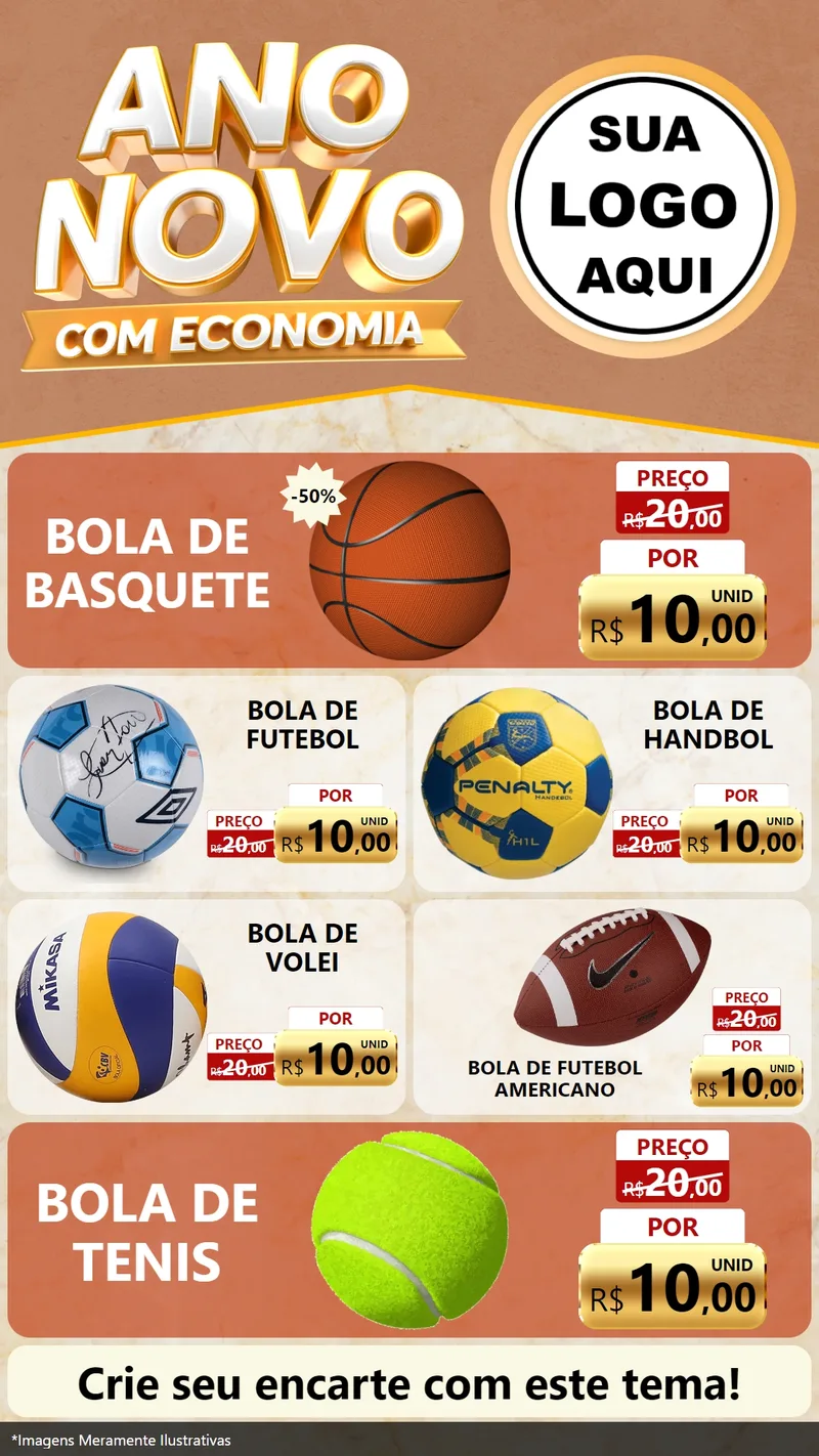 Modelo de TV para TV Vertical com o tema Ano Novo Com Economia para Artigos Esportivos
