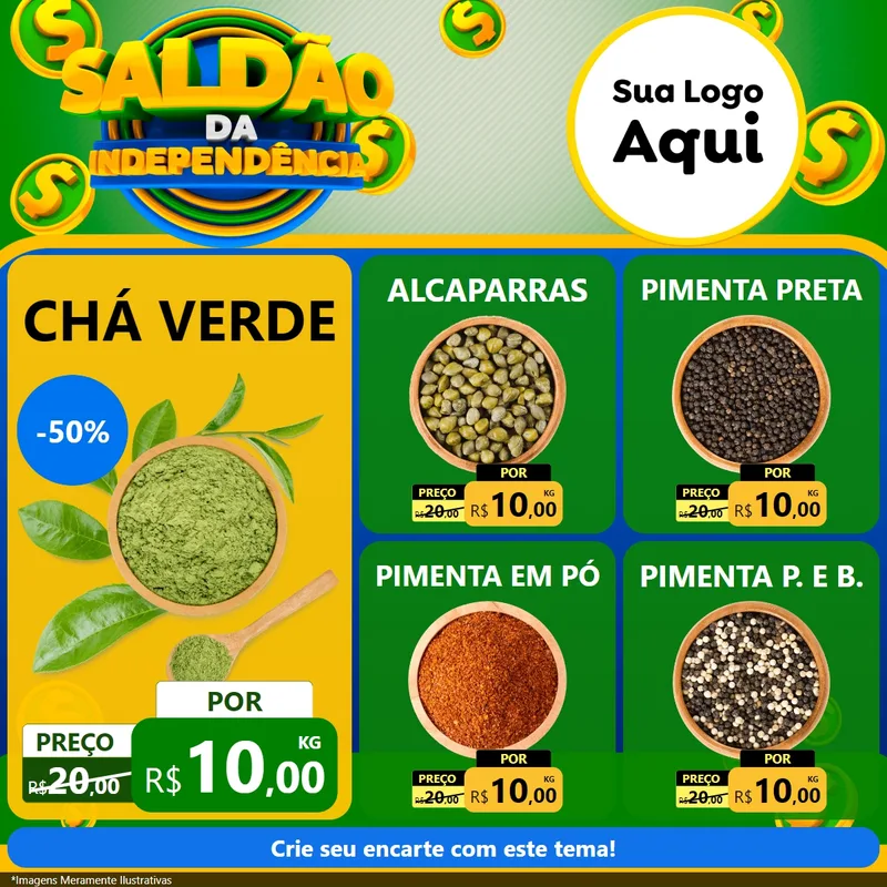 Modelo de Rede Social para Feed Facebook com o tema Saldão da Indepêndencia para Produtos Naturais