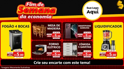 Modelo de TV para TV Horizontal com o tema Fim de Semana da Economia para Móveis e Eletro