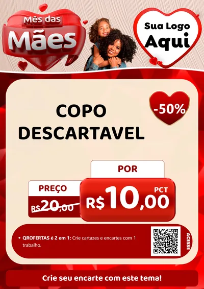 Modelo de Cartaz para Cartaz A4 Vertical com o tema Mês das Mães para Embalagens