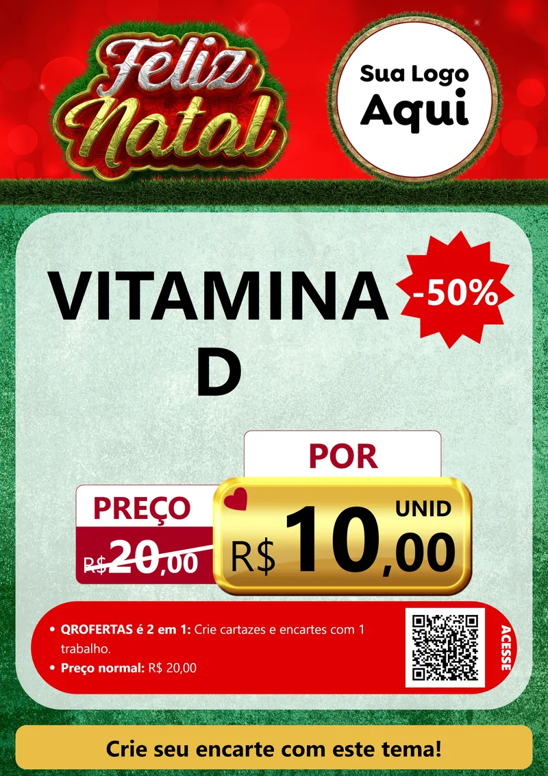 Modelo de Cartaz para Cartaz A4 Vertical com o tema Feliz Natal para Farmácia