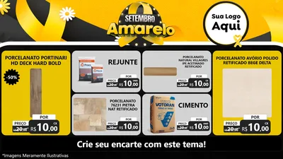 Modelo de TV para TV Horizontal com o tema Setembro Amarelo para Pisos e revestimentos