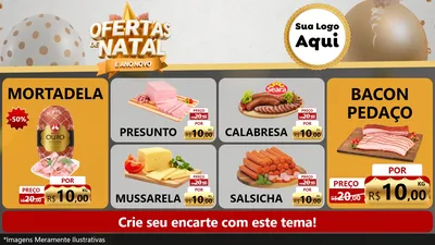 Modelo de TV para TV Horizontal com o tema Ofertas De Natal E Ano Novo para Frios e Laticínios