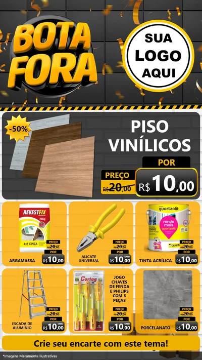Modelo de Rede Social para Stories com o tema Bota Fora para Material para Construção