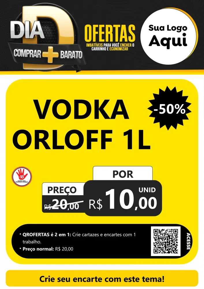 Modelo de Cartaz para Cartaz A4 Vertical com o tema Dia D Mais Economia para Distribuidora de bebidas
