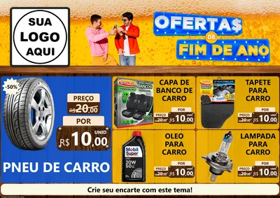 Modelo de Encarte para Encarte A4 Horizontal com o tema Ofertas de Fim de Ano para Auto peças