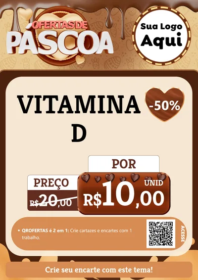 Modelo de Cartaz para Cartaz A4 Vertical com o tema Ofertas de Páscoa para Farmácia