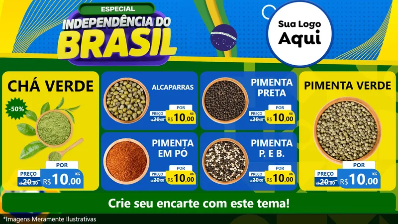 Modelo de TV para TV Horizontal com o tema Especial Independência do Brasil para Produtos Naturais