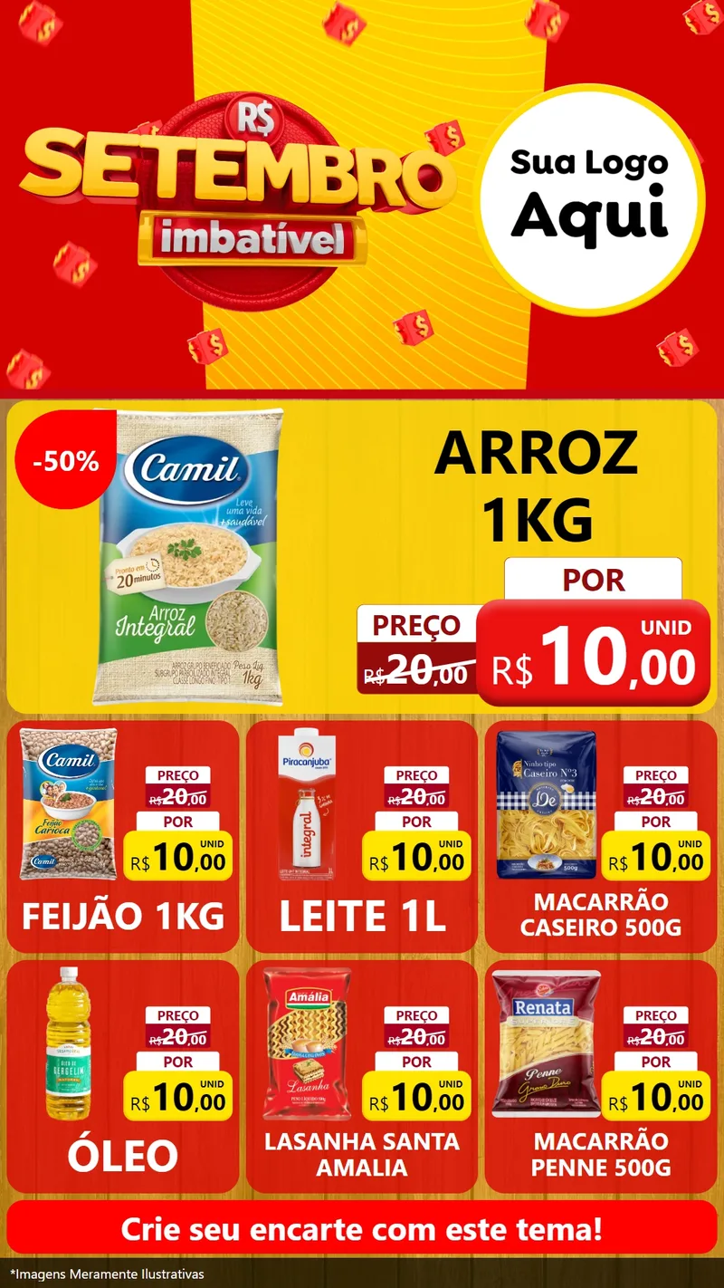 Modelo de Rede Social para Stories com o tema Setembro Imbatível para Supermercado