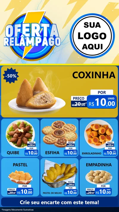 Modelo de Rede Social para Stories com o tema Oferta Relâmpago para Salgadaria