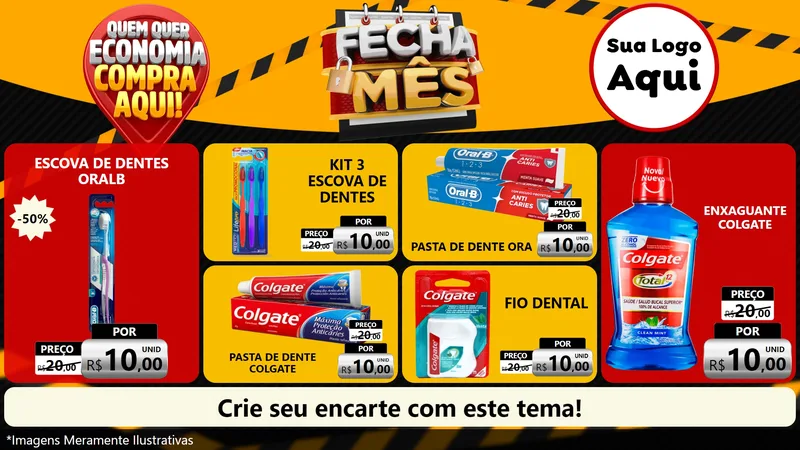 Modelo de TV para TV Horizontal com o tema Fecha Mês para Higiene Pessoal