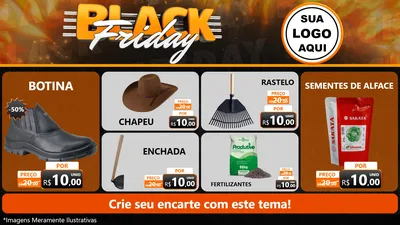 Modelo de TV para TV Horizontal com o tema Black Friday para Agropecuária