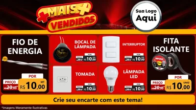 Modelo de TV para TV Horizontal com o tema Mais Vendidos para Materiais Elétricos