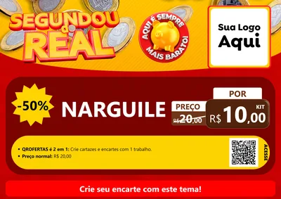 Modelo de Cartaz para Cartaz A4 Horizontal com o tema Segundou do Real para Tabacaria