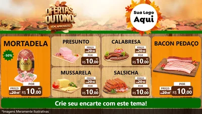 Modelo de TV para TV Horizontal com o tema Ofertas de Outono - Vem, Aproveite! para Frios e Laticínios