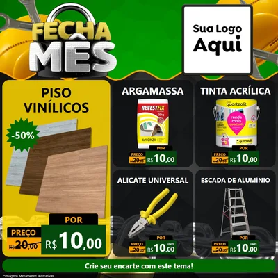 Modelo de Rede Social para Feed Facebook com o tema Fecha Mês para Material para Construção