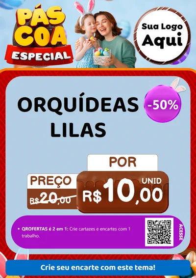 Modelo de Cartaz para Cartaz A4 Vertical com o tema Páscoa Especial para Floricultura e jardim