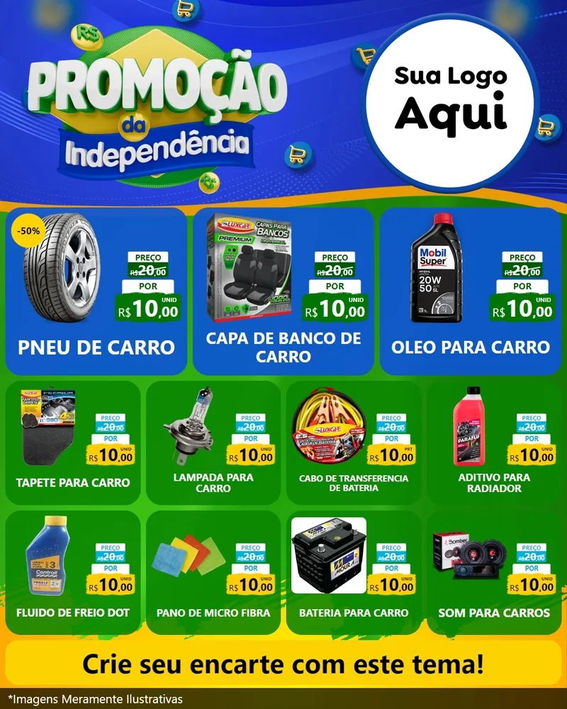 Modelo de Rede Social para Feed Instagram com o tema Promoção da Independência para Auto peças