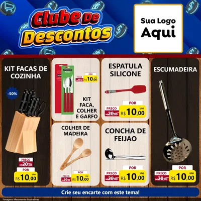 Modelo de Rede Social para Feed Facebook com o tema Clube de Descontos para Utilidades Domésticas