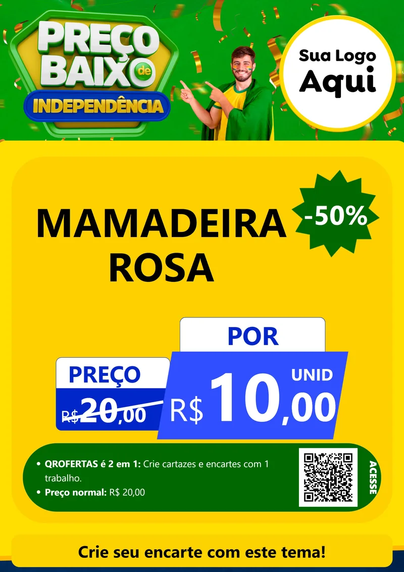 Modelo de Cartaz para Cartaz A4 Vertical com o tema Preço Baixo de Independência para Bebês