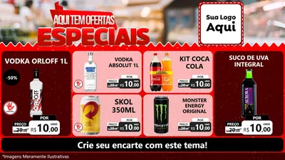 Modelo de TV para TV Horizontal com o tema Aqui Tem Ofertas Especiais para Distribuidora de bebidas