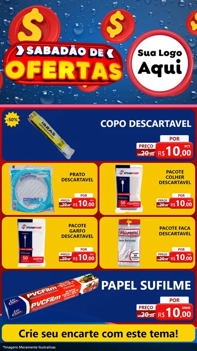 Modelo de TV para TV Vertical com o tema Sabadão de Ofertas para Embalagens