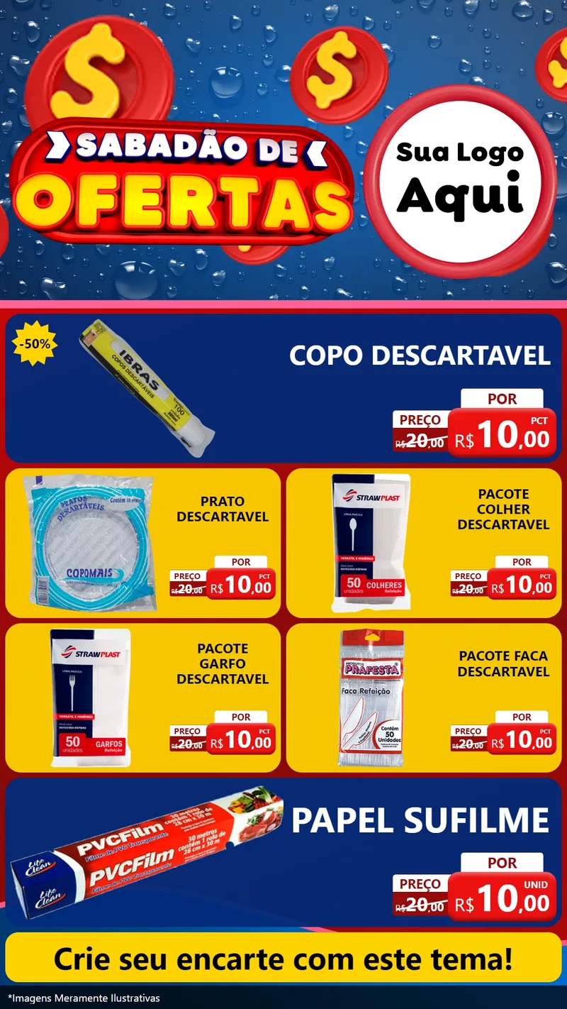 Modelo de TV para TV Vertical com o tema Sabadão de Ofertas para Embalagens